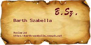 Barth Szabella névjegykártya